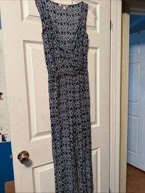 max studio mesh sleeveless maxi dress Max Studio V-Neck Sleeveless Mesh Midi Dress in Blue